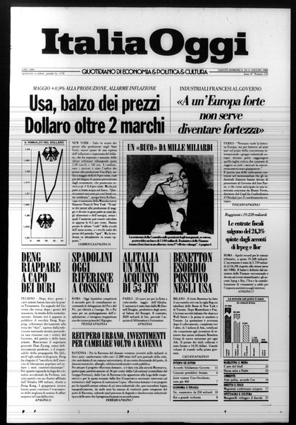 Italia oggi : quotidiano di economia finanza e politica